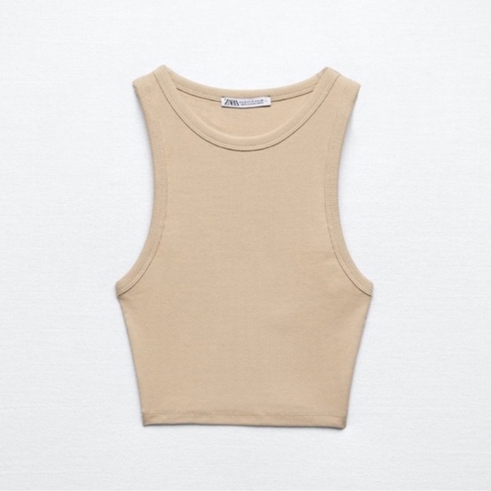 NWOT Zara Women's Tan Sleeveless Top, size S,  NWQ but no tag